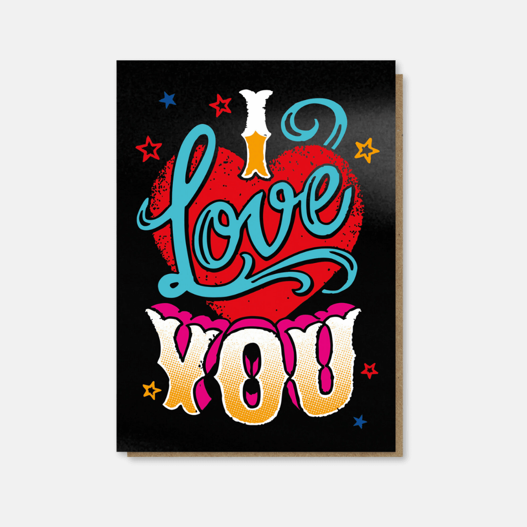 I Love You Inked Greetings Card