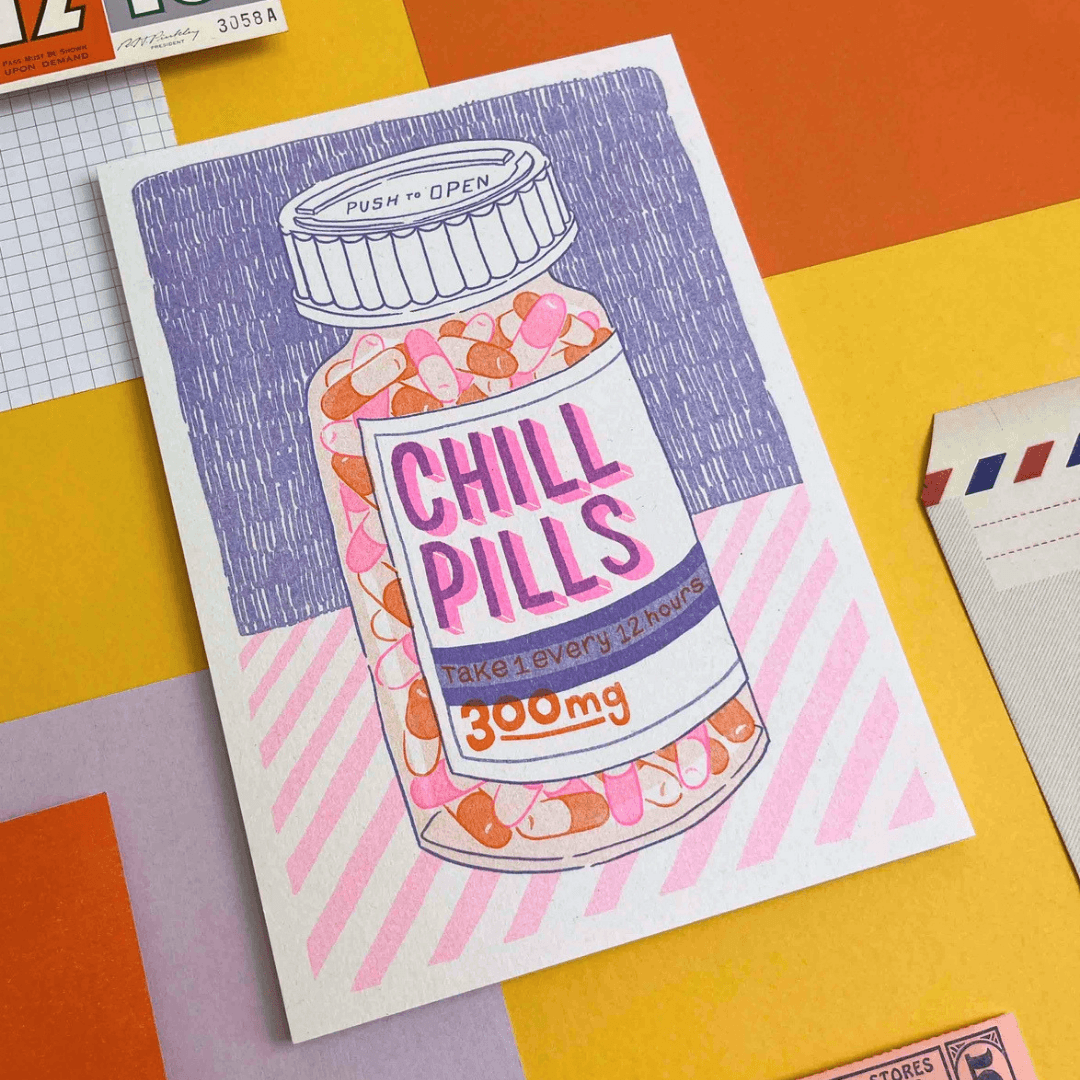 Chill Pills A5 Riso Art Print