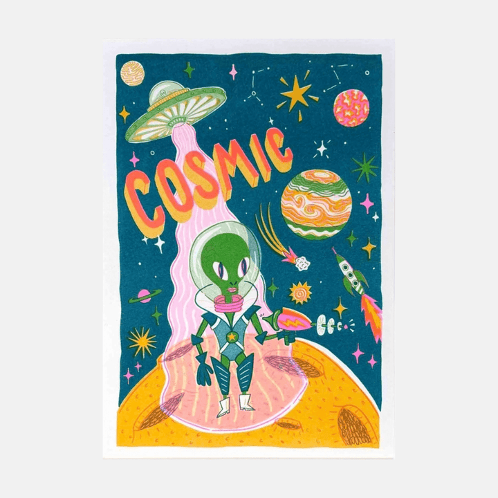 Cosmic Alien A4 Riso Art Print
