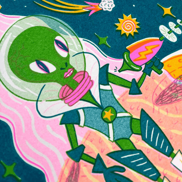 Cosmic Alien A4 Riso Art Print