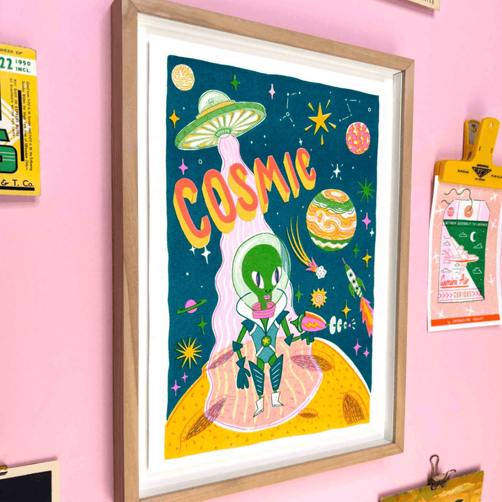 Cosmic Alien A4 Riso Art Print
