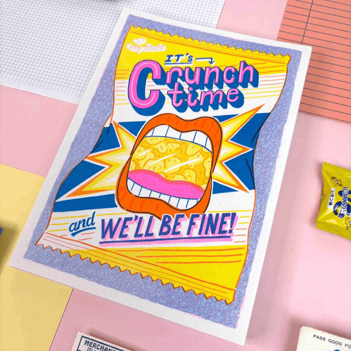 Crunch Time A5 Riso Art Print