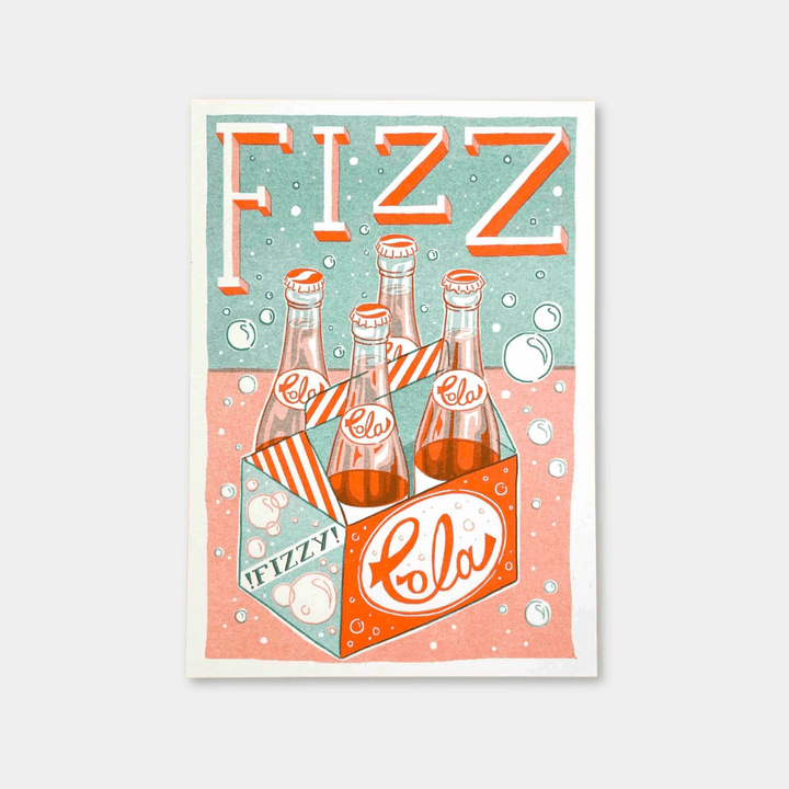 Fizz Cola Bottles A5 Riso Art Print