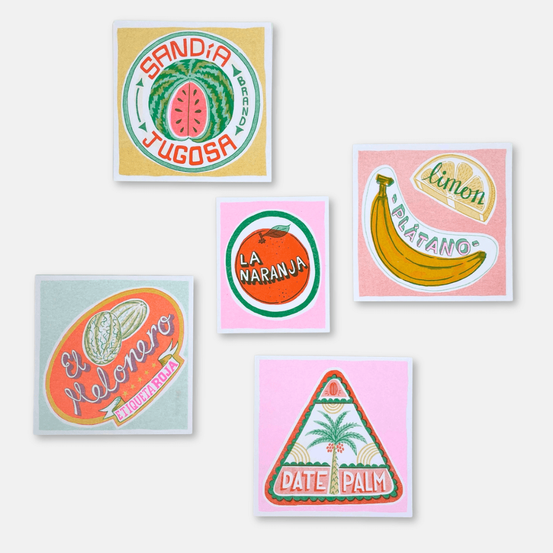Fruit Labels Riso Print Pack