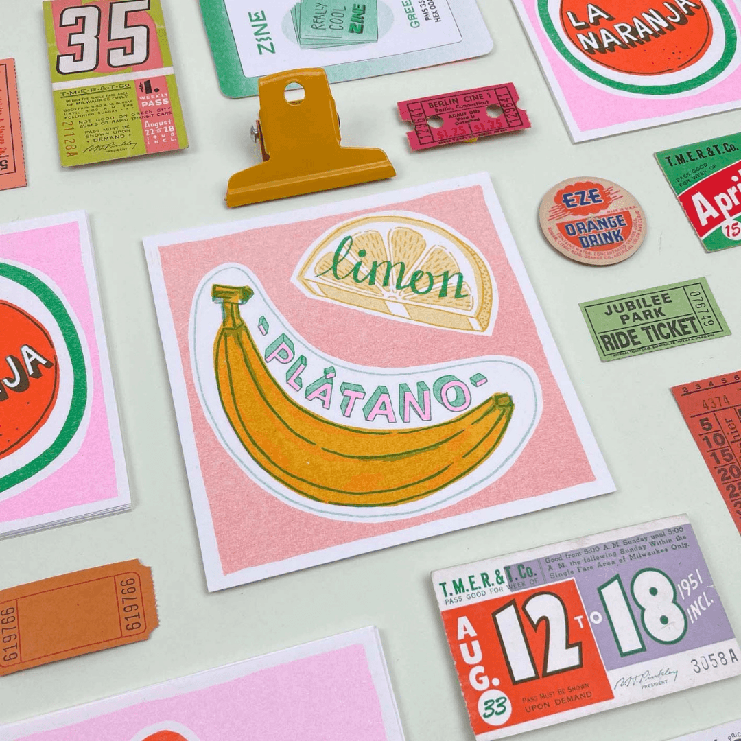 Fruit Labels Riso Print Pack