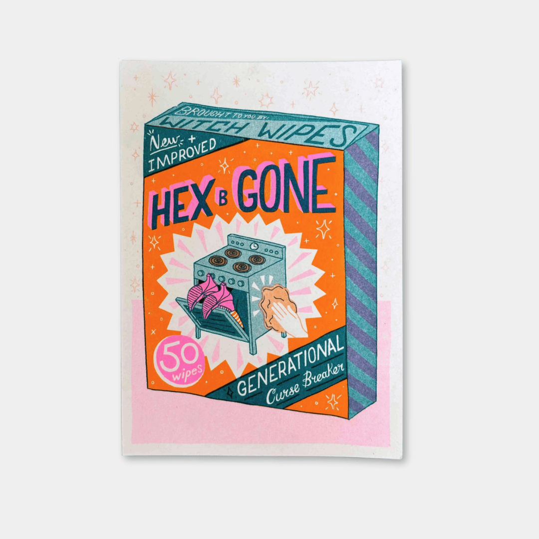 Hex-B-Gone A5 Riso Art Print