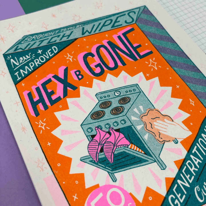 Hex-B-Gone A5 Riso Art Print
