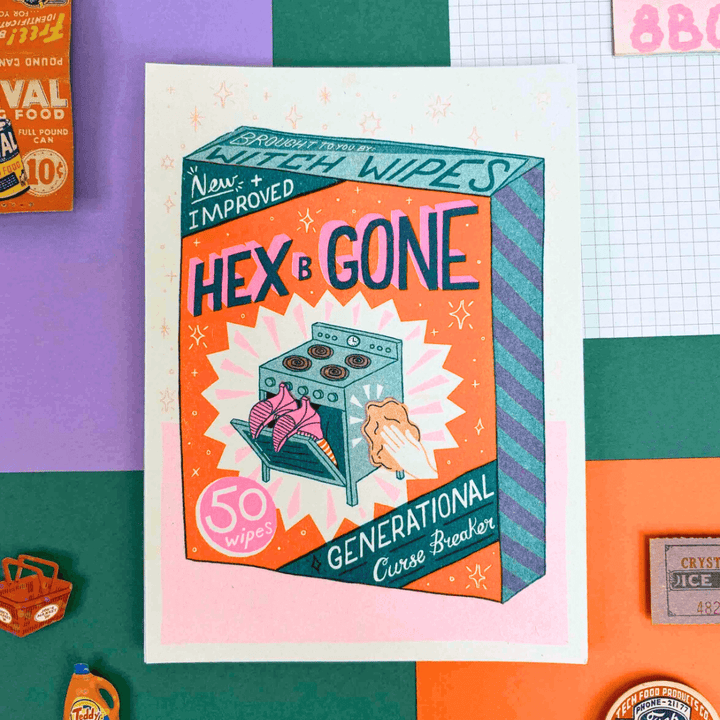 Hex-B-Gone A5 Riso Art Print