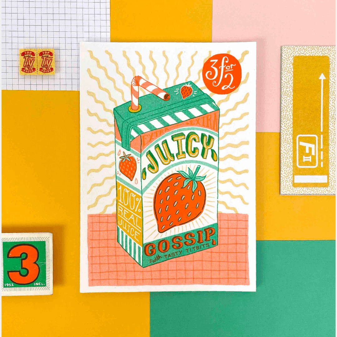 Juicy Gossip A5 Riso Print