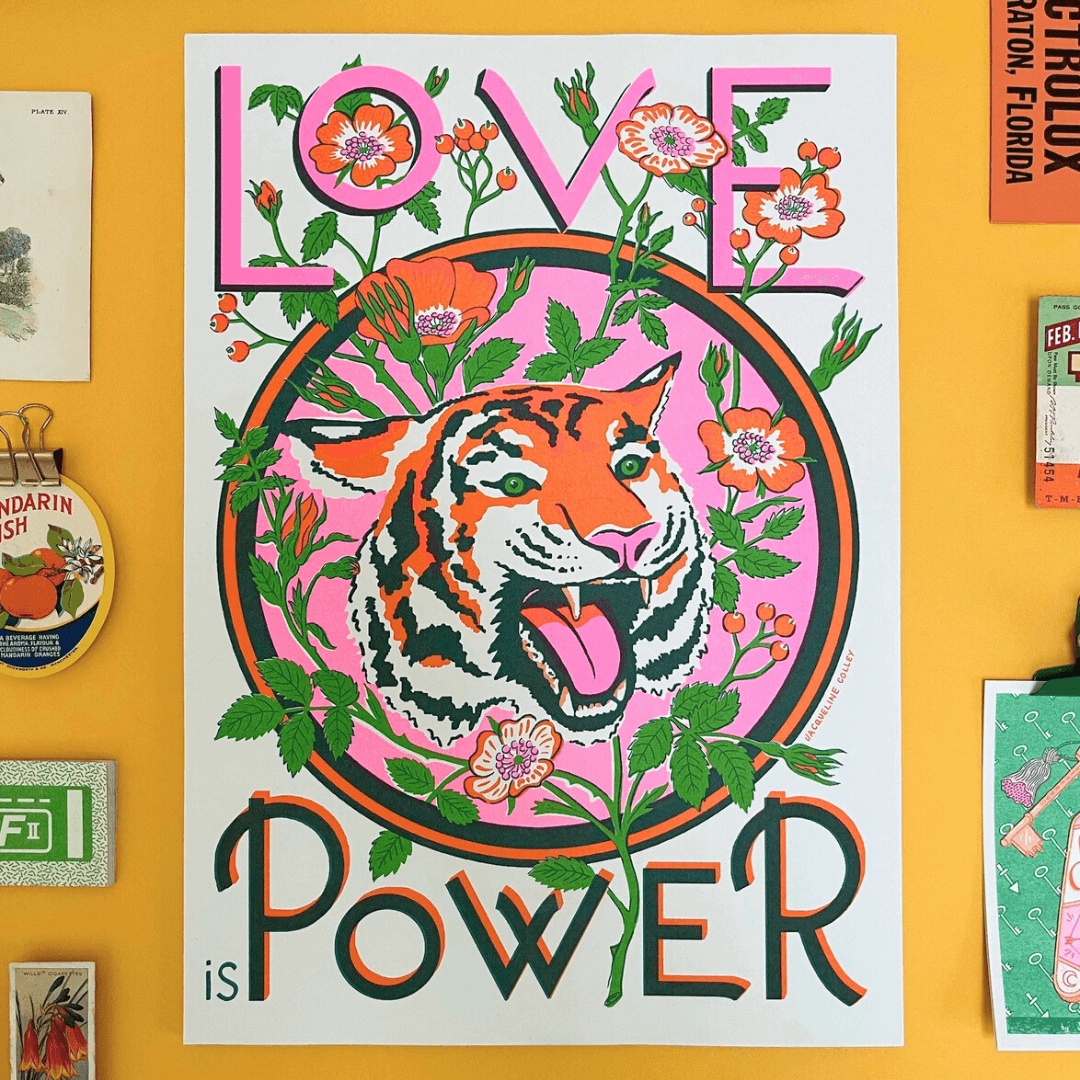 Love Is Power A3 Riso Art Print