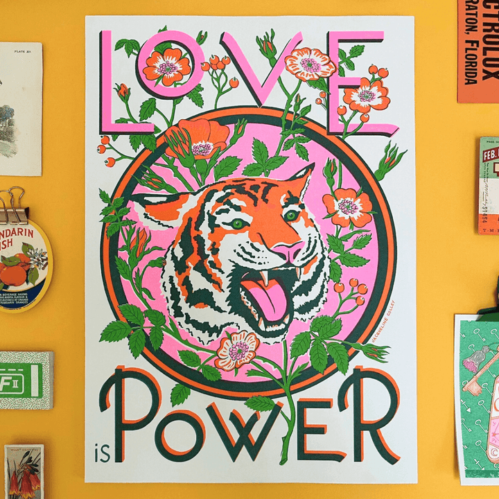 Love Is Power A3 Riso Art Print