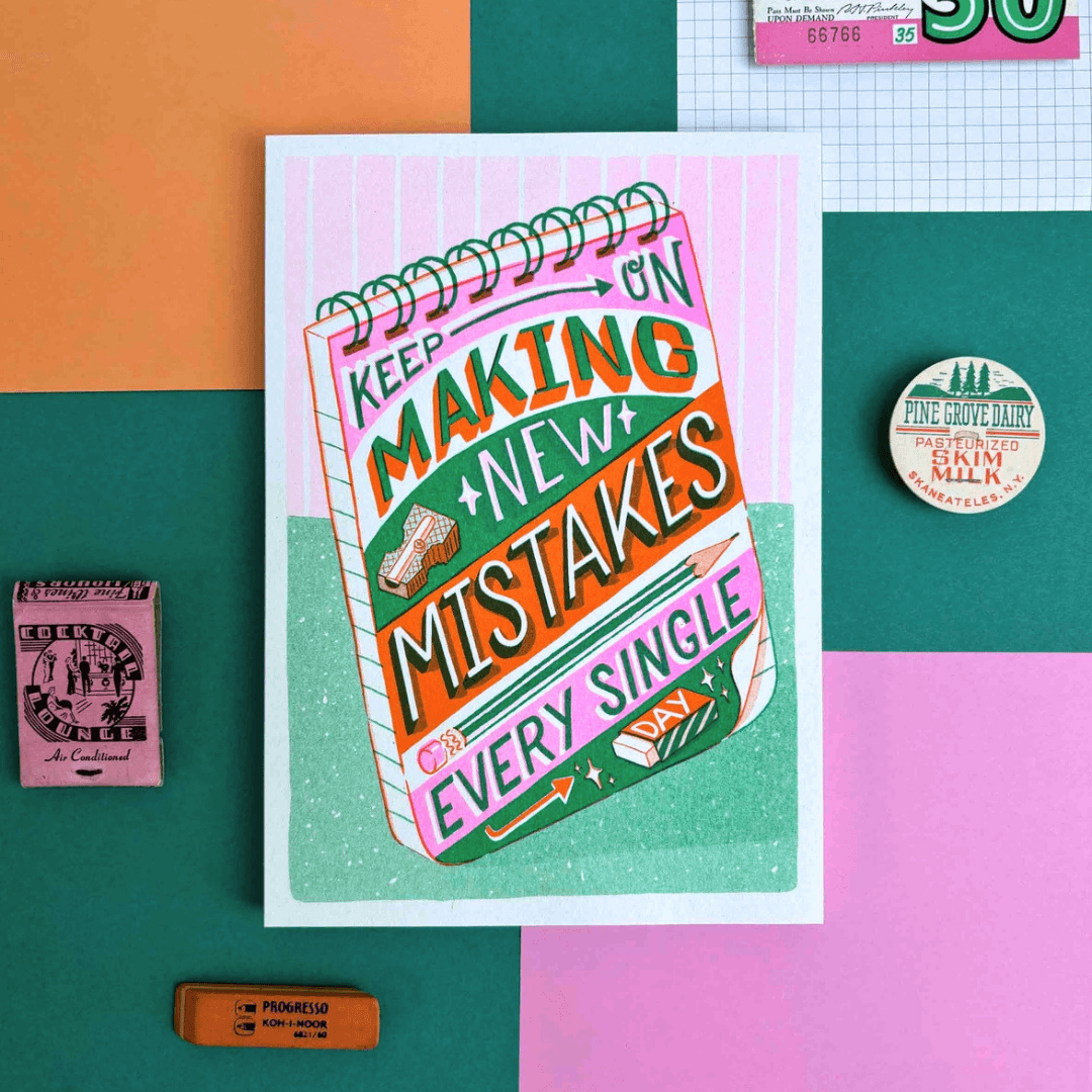 Making New Mistakes A5 Riso Art Print
