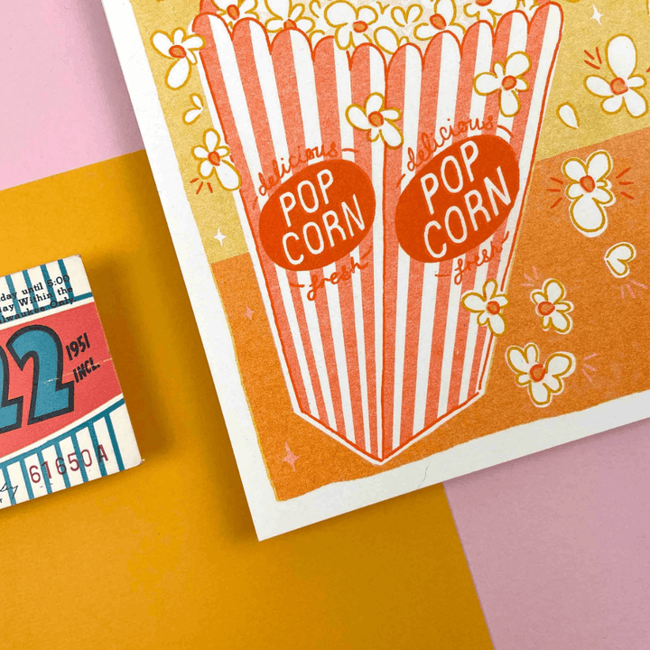 Pop! Popcorn A5 Riso Art Print