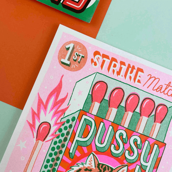 Pussy Power Matchbox A5 Riso Print