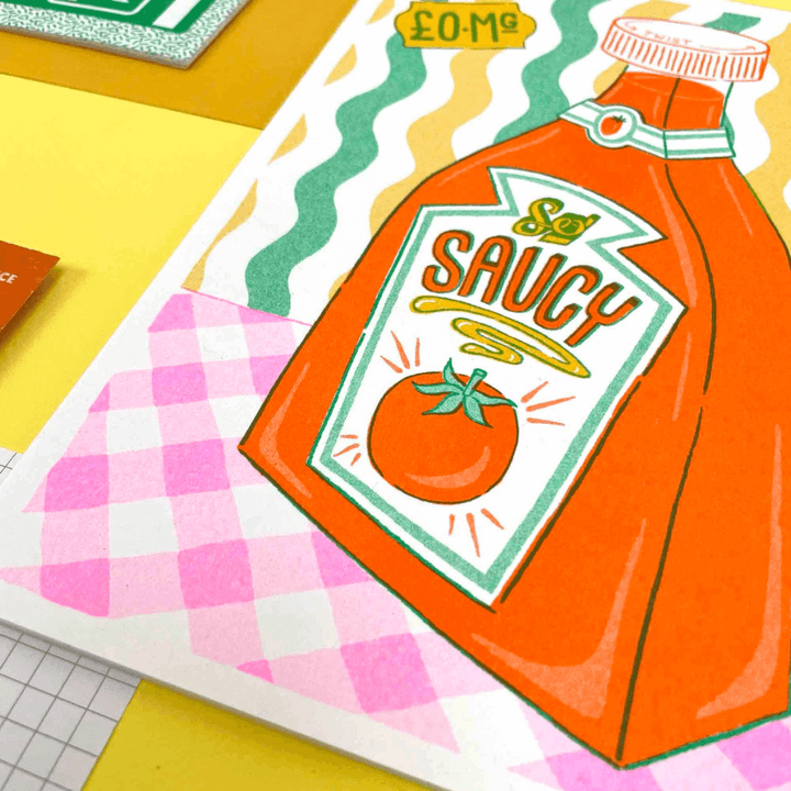 Sauce Bottle A5 Riso Art Print