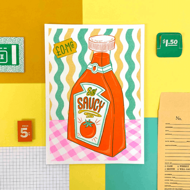 Sauce Bottle A5 Riso Art Print