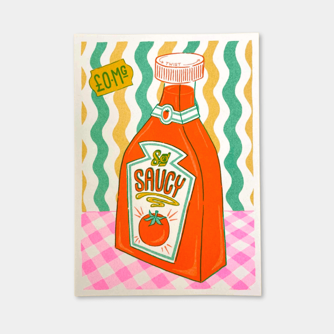 Sauce Bottle A5 Riso Art Print