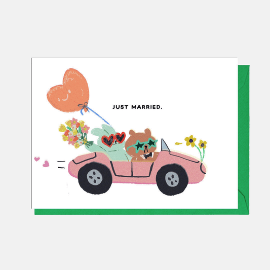 Just Married Bears Greetings Card