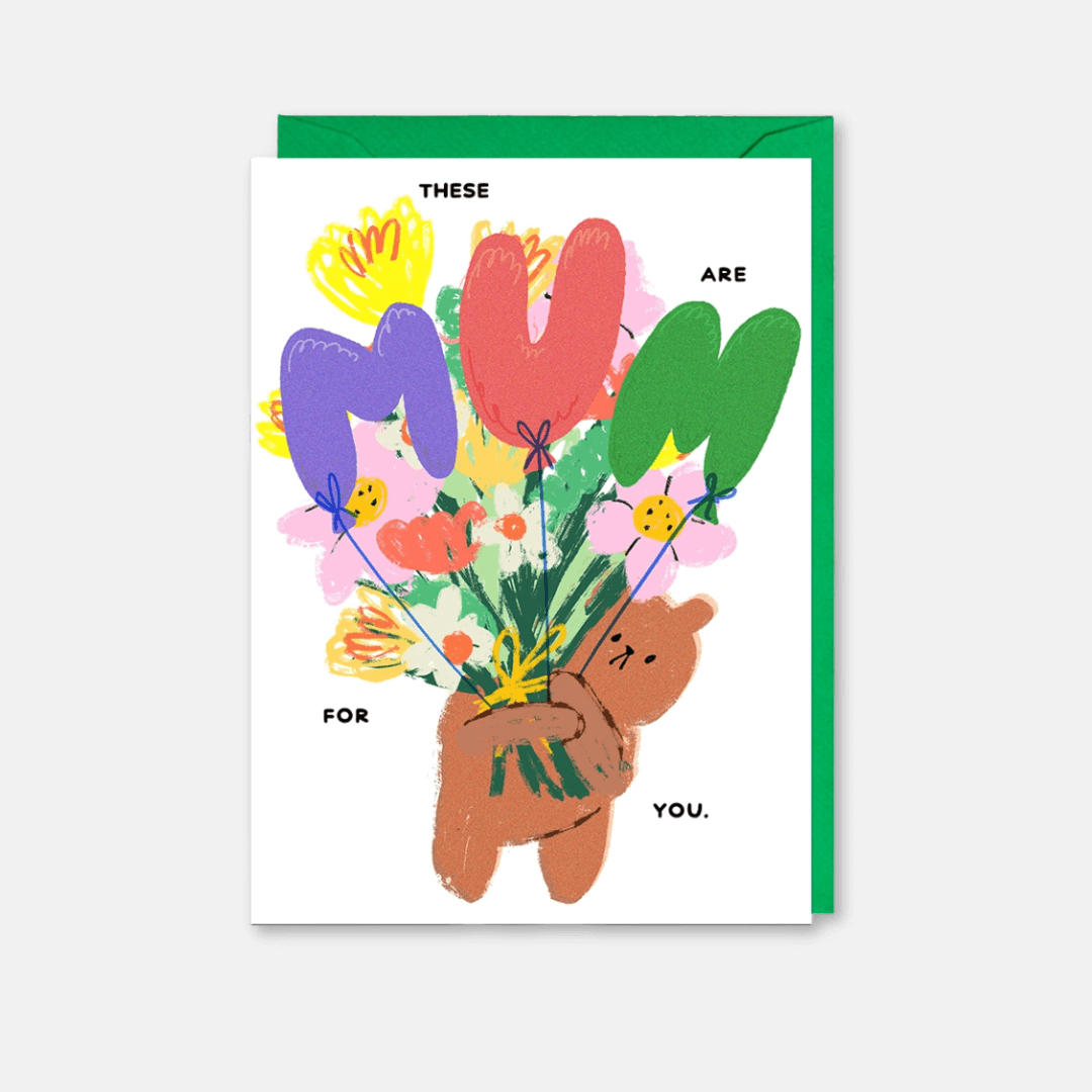 Mum Flowers Greetings Card