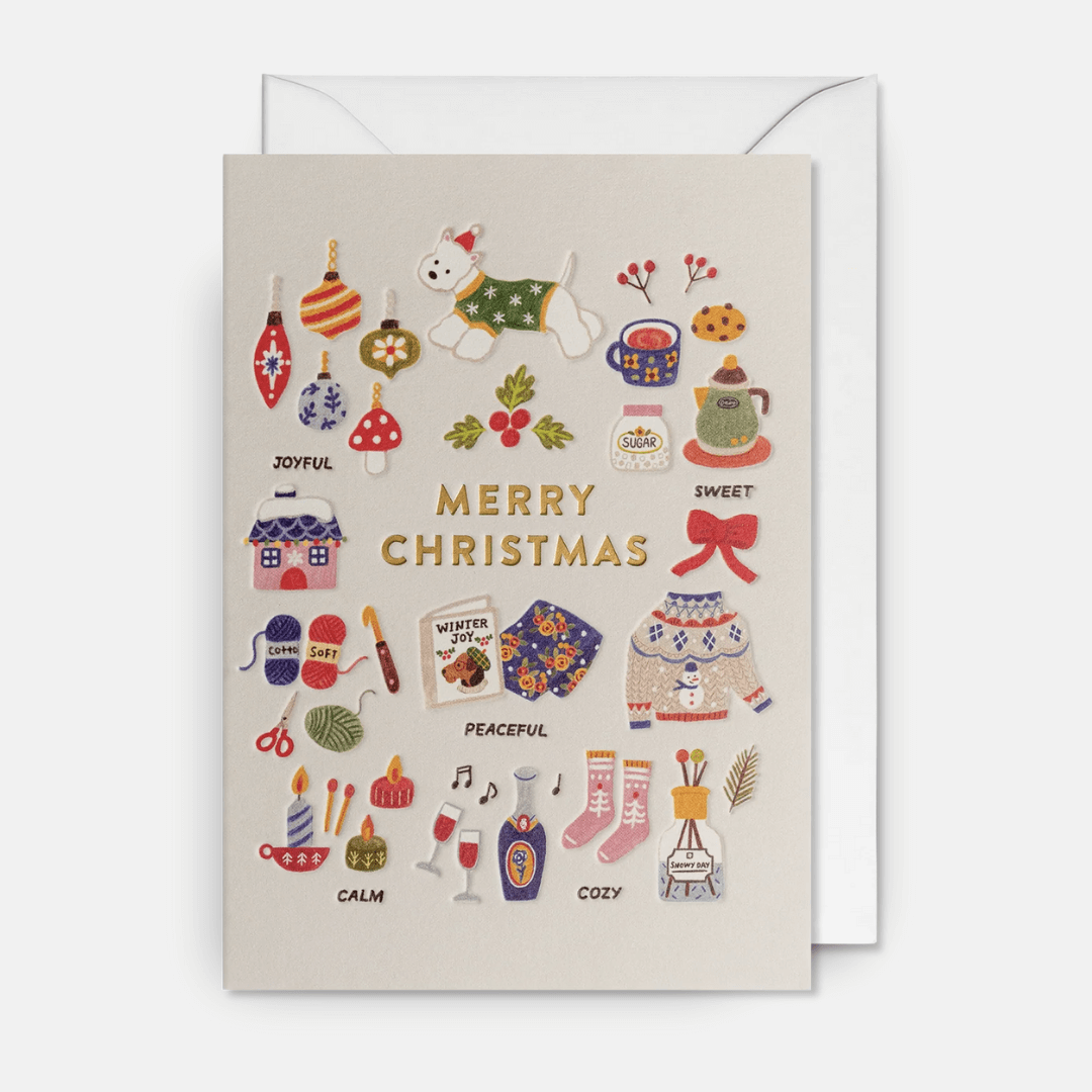 Joyful & Cosy Christmas Greetings Cards Pack of 5