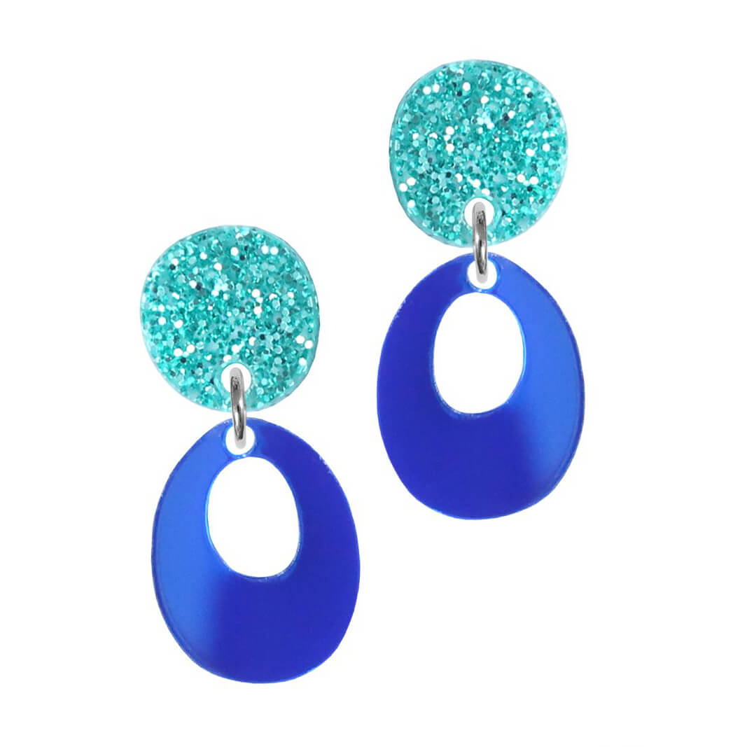 Glitter Circle Drop Earrings