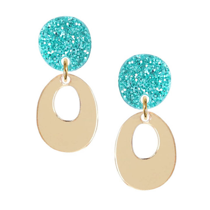 Glitter Circle Drop Earrings