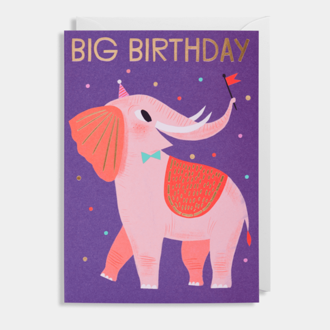 Big Birthday Elephant Greetings Card