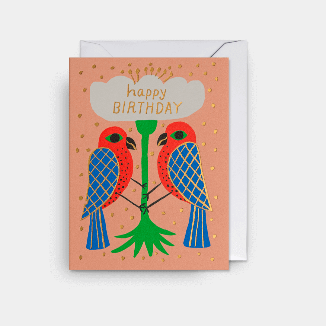 Birthday Birds Mini Greetings Card