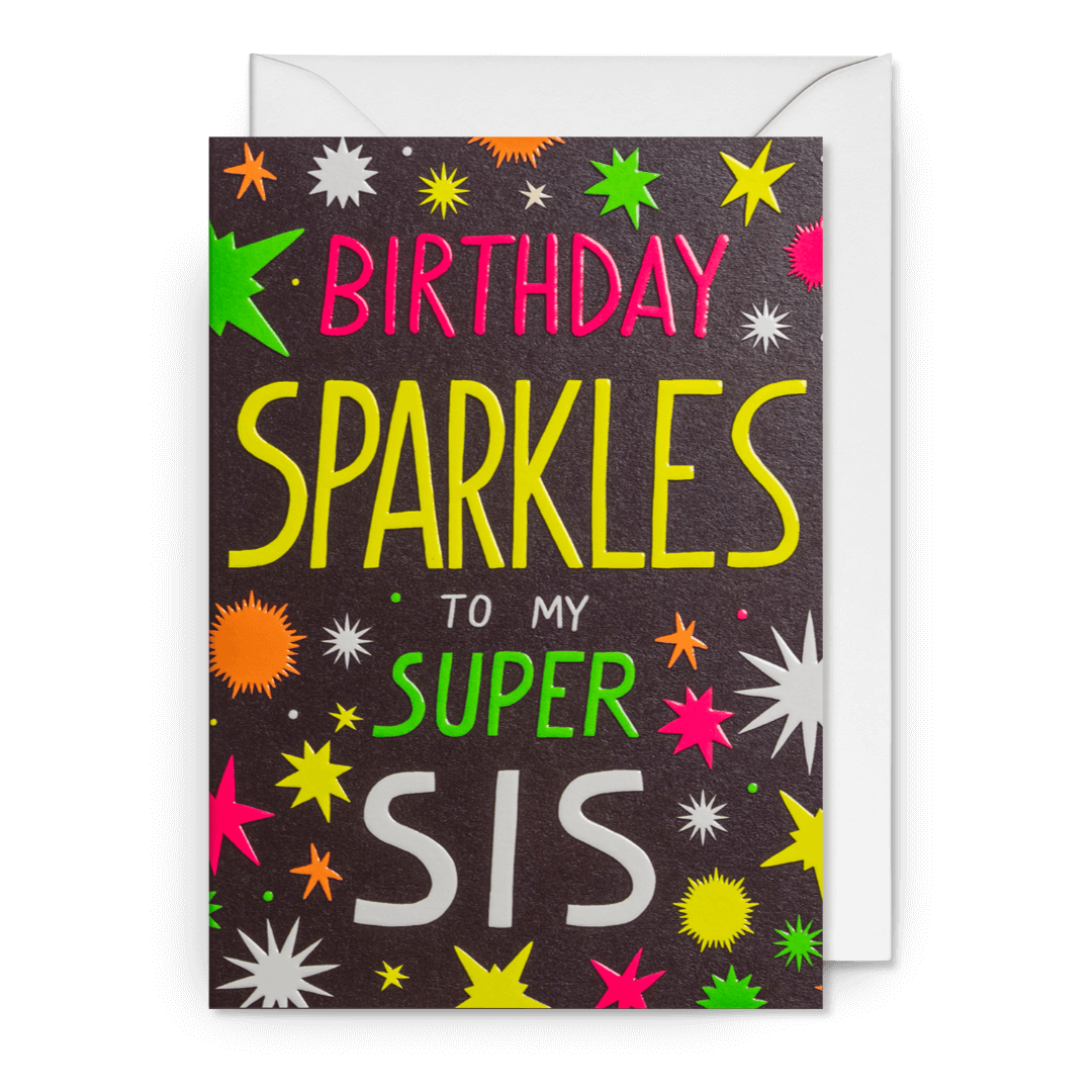 Birthday Sparkles Sis Greetings Card