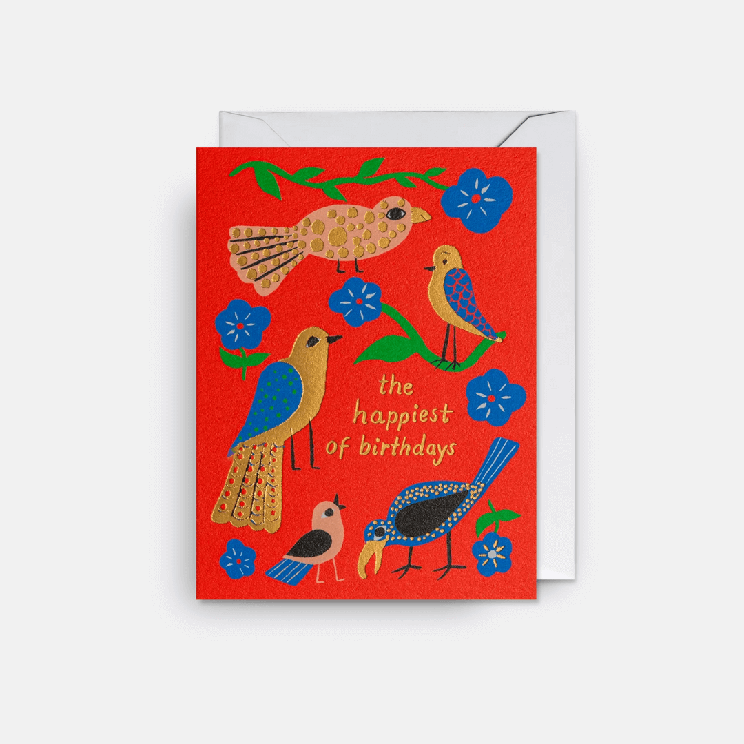 Happiest Birthday Birds Mini Greetings Card