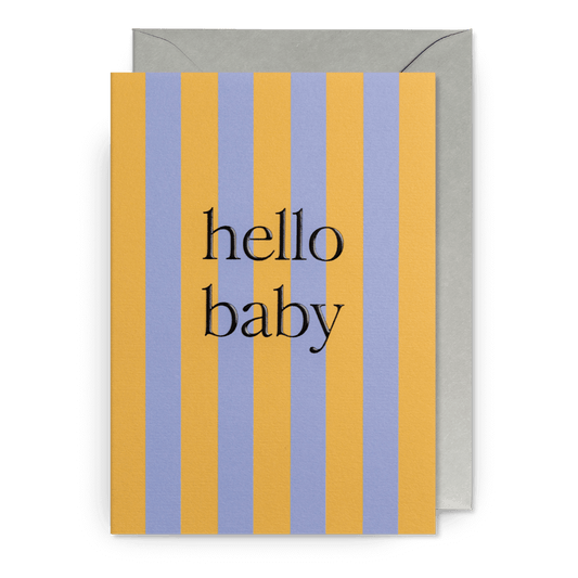Hello Baby Stripey Greetings Card