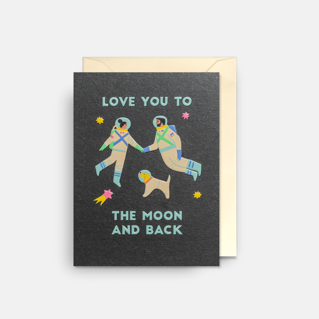 Love You To The Moon Mini Greetings Card