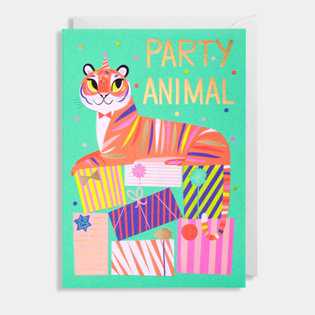 Tiger Party Animal Birthday Greetings Card
