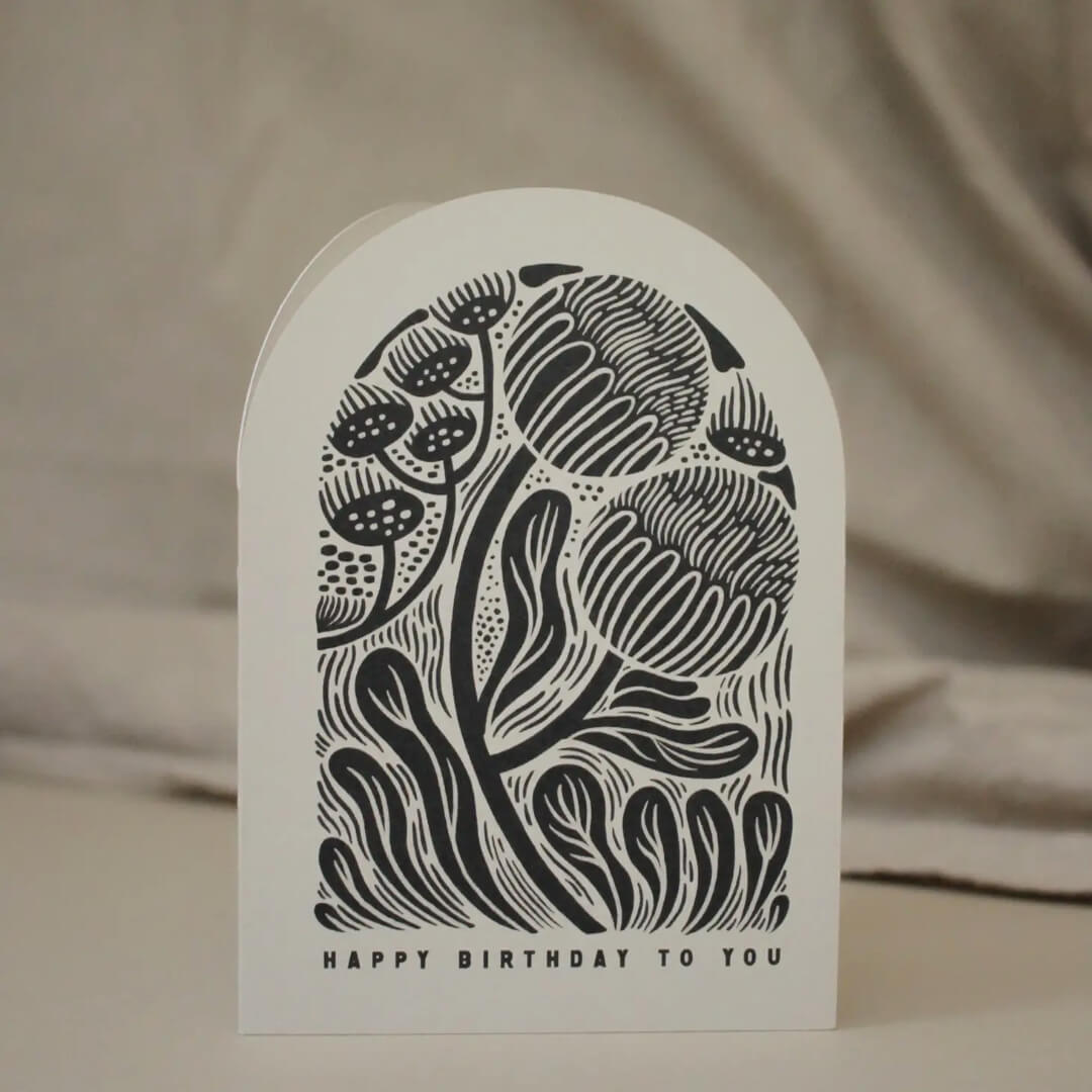 Happy Birthday Arched Greetings Card