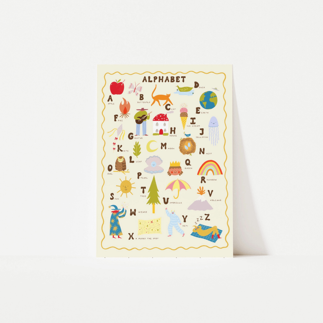 Illustrated Alphabet A3 Art Print