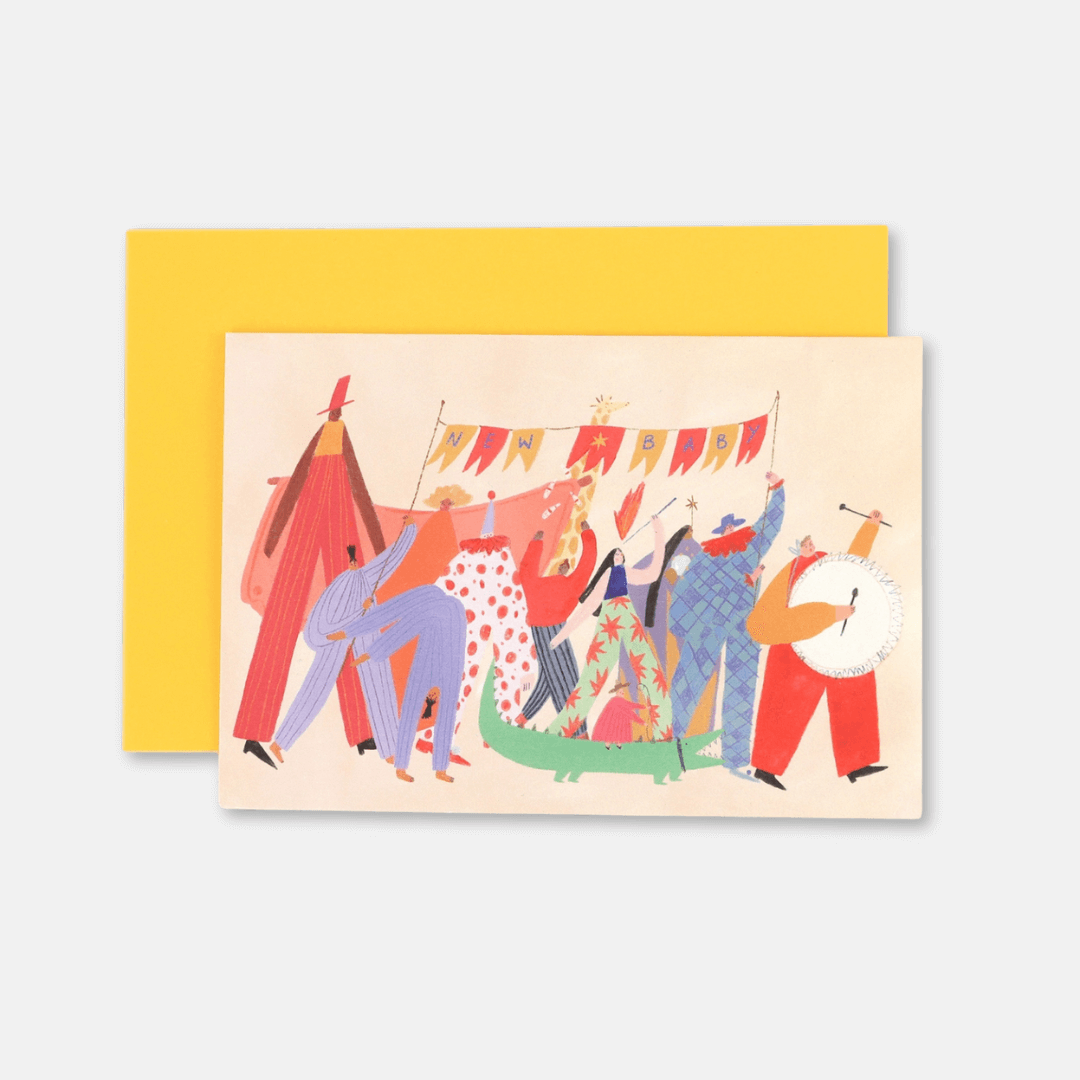 Circus Parade New Baby Greetings Card