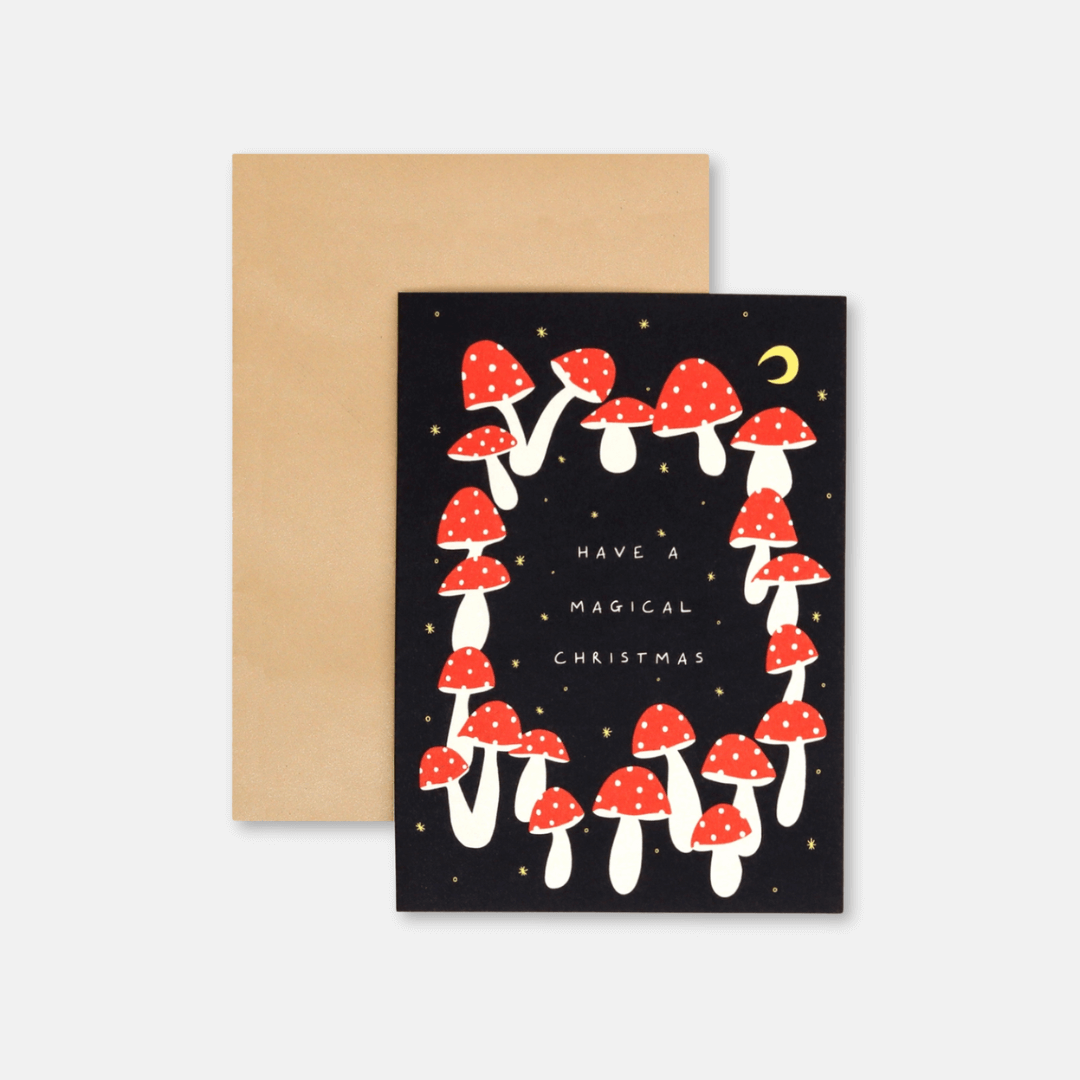 Magical Mushroom Christmas Greetings Card