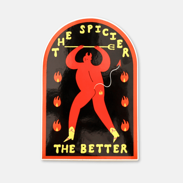 The Spicier The Better Devil Vinyl Sticker