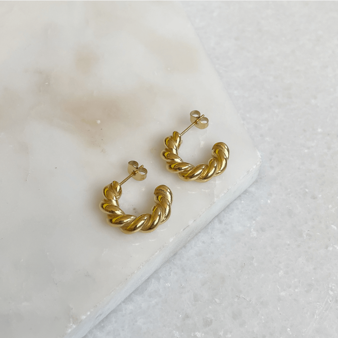 Lightweight Chunky Twist Hoops