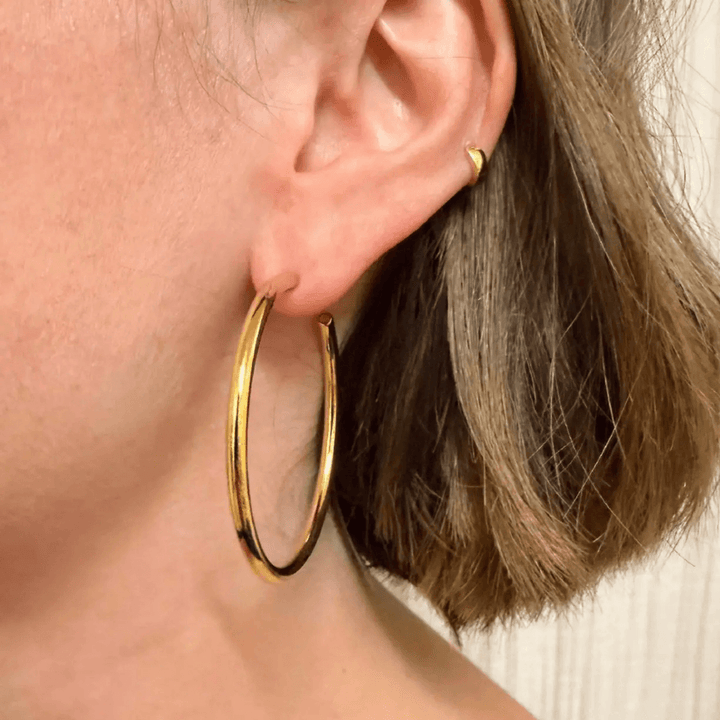 Large Classic Gold Hoop Earrings