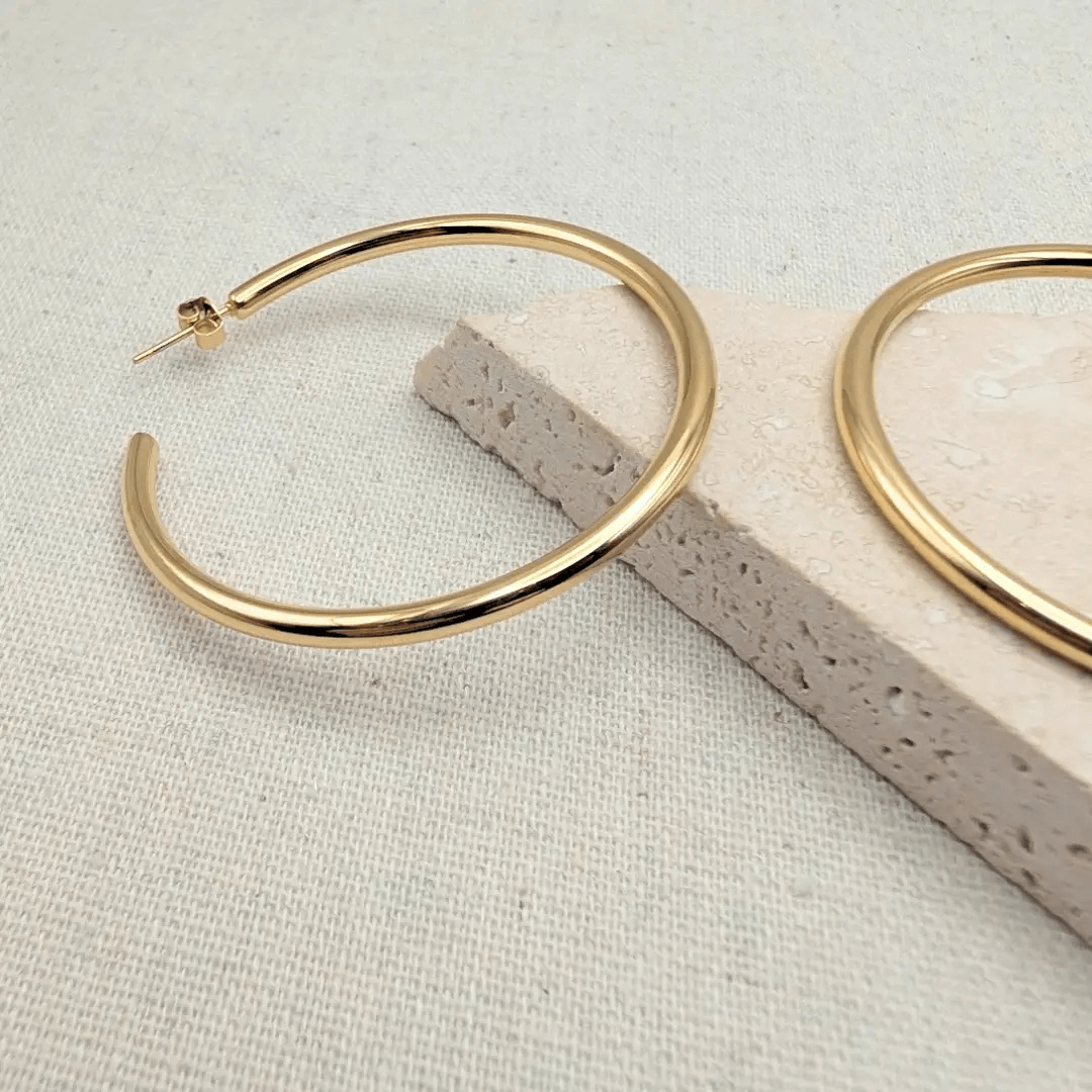 Large Classic Gold Hoop Earrings