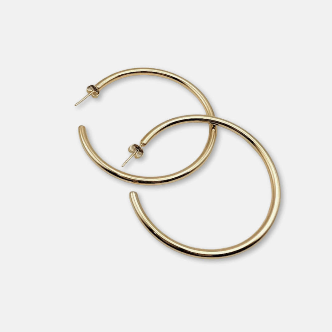 Large Classic Gold Hoop Earrings