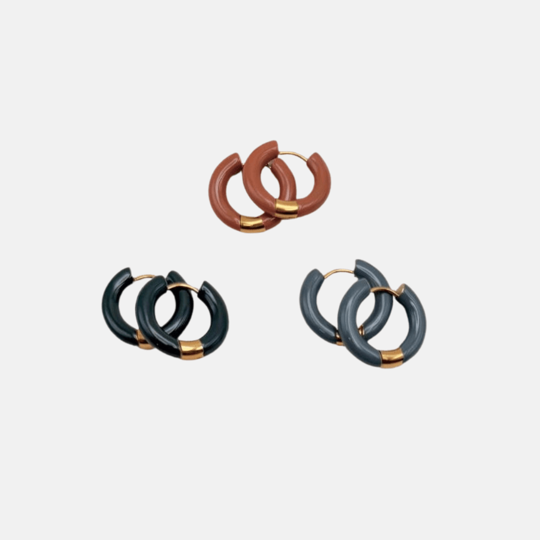 Enamel Hoop Earrings
