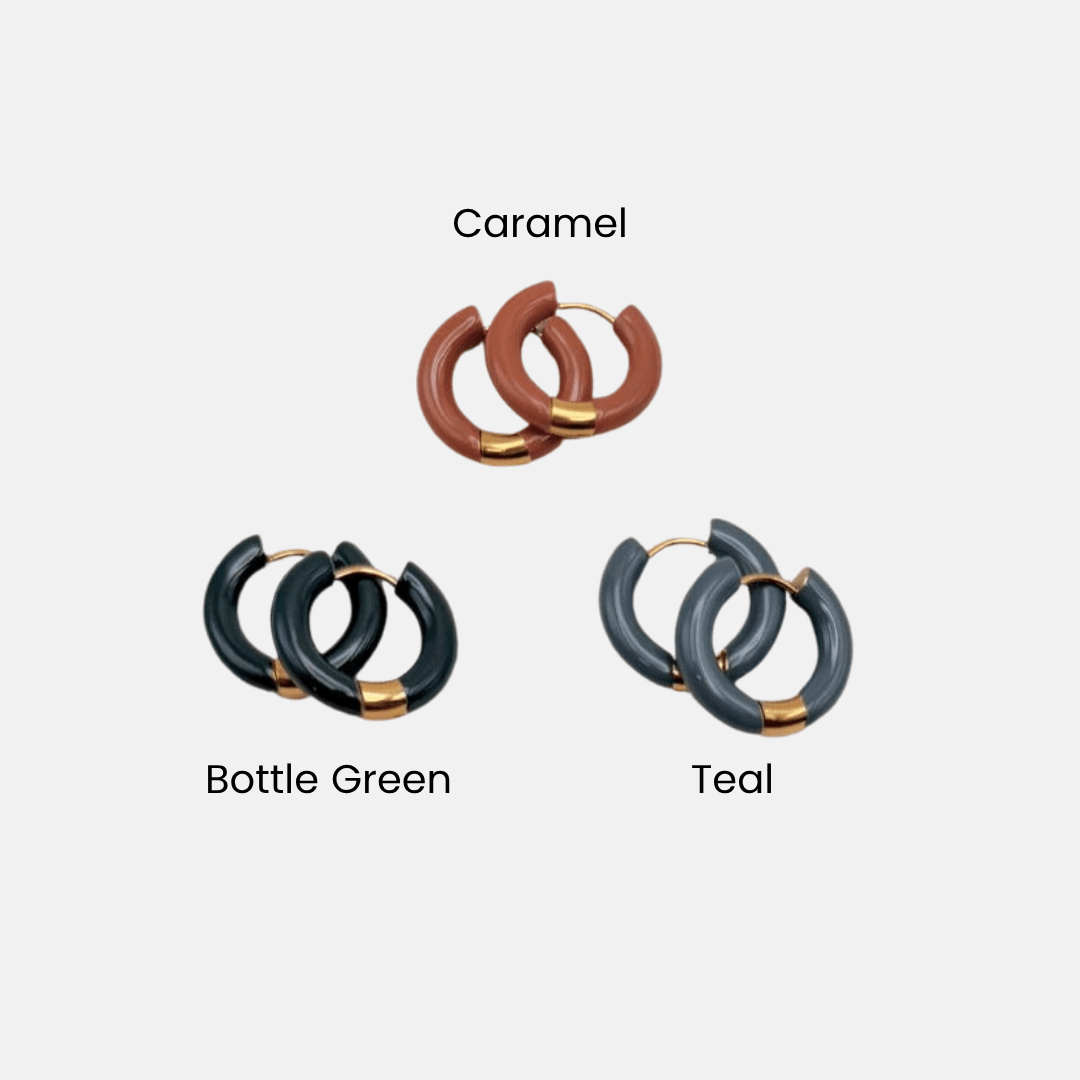 Enamel Hoop Earrings