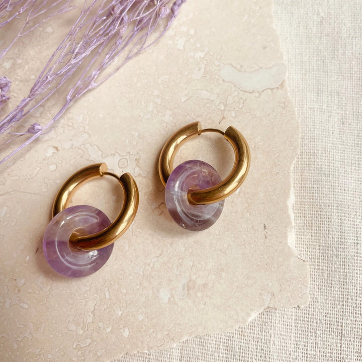 Lilac Hoop Earrings