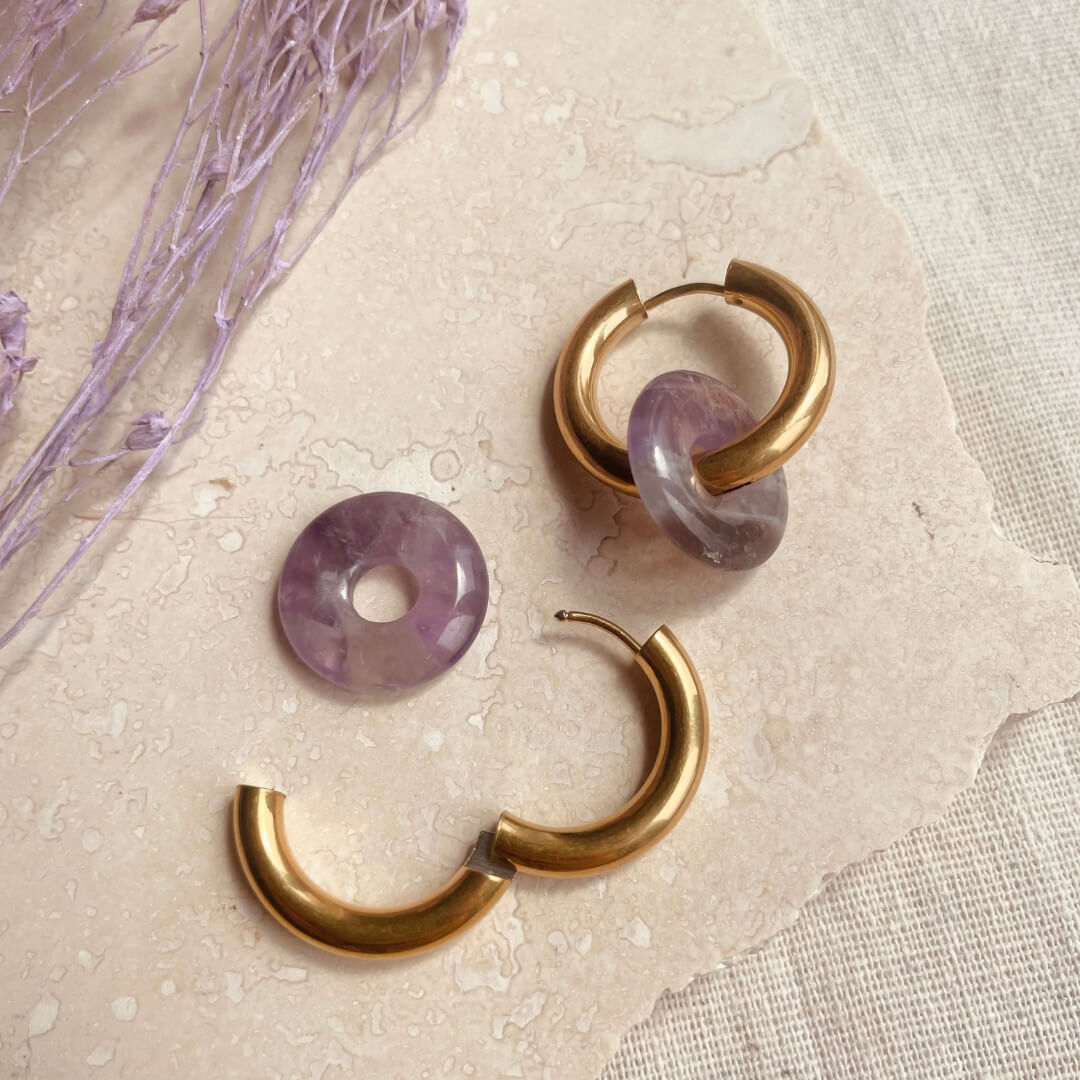 Lilac Hoop Earrings