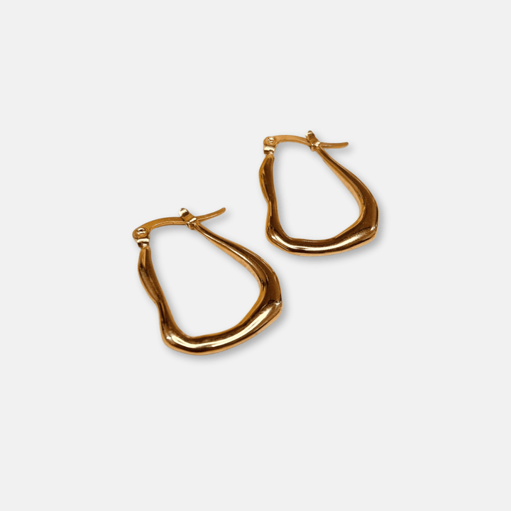 Gold Abstract Hoop Earrings