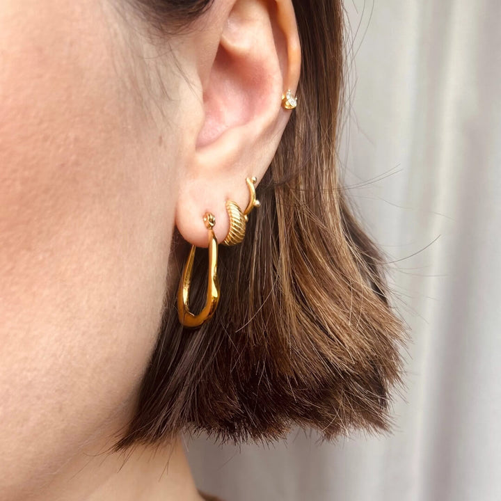 Gold Abstract Hoop Earrings