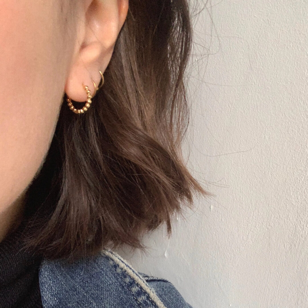 Gold Bubble Hoop Earrings