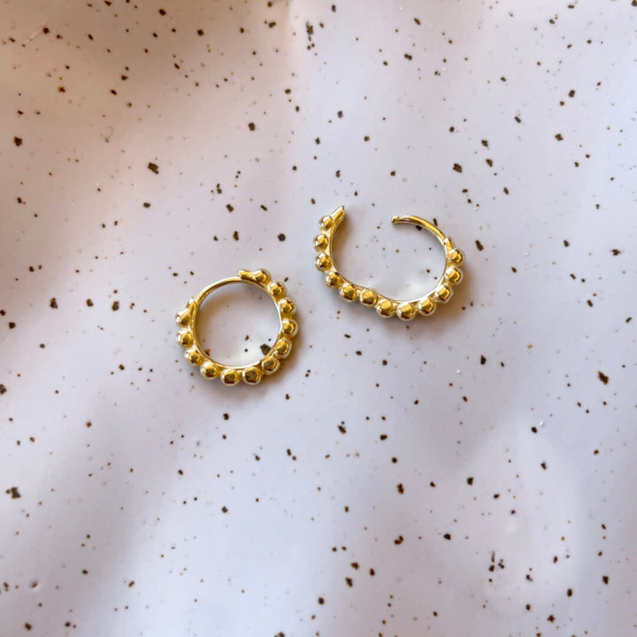 Gold Bubble Hoop Earrings